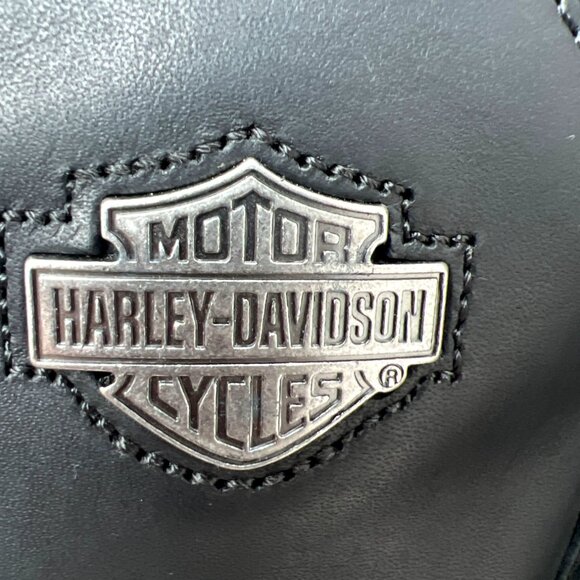 Harley Davidson Men Booker Boots Black Leather Motorcycle Boots Size 13 - Picture 11 of 16